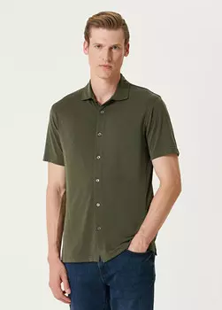 Рубашка с короткими рукавами Cool Touch Beymen Collection, хаки