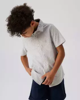 Рубашка с короткими рукавами для мальчиков name it, бежевый