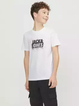 Рубашка с короткими рукавами для подростков Jack & Jones "JCOMAP LOGO TEE SS CREW NECK JNR" Jack & Jones Junior, белый