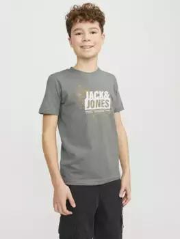 Рубашка с короткими рукавами для подростков Jack & Jones "JCOMAP LOGO TEE SS CREW NECK JNR" Jack & Jones Junior, зеленый