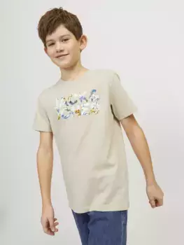 Рубашка с короткими рукавами для подростков Jack & Jones "ФУТБОЛКА С ЛОГОТИПОМ JJEJEFF CORP SS O-NECK SN JNR" Jack & Jones Junior, цвет Moonbeam