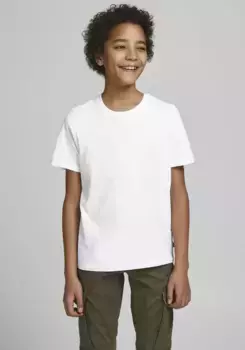 Рубашка с короткими рукавами для подростков Jack & Jones "JJEORGANIC BASIC TEE SS O-NECK NOOS JNR" Jack & Jones Junior, белый