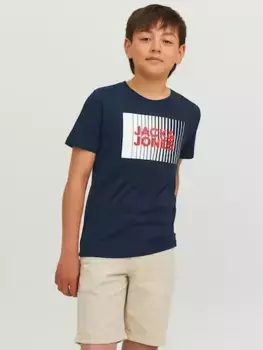 Рубашка с короткими рукавами для подростков Jack & Jones "JJECORP LOGO TEE PLAY SS O-NECK NOOS JNR" Jack & Jones Junior, синий