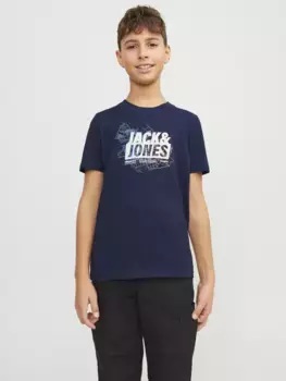 Рубашка с короткими рукавами для подростков Jack & Jones "JCOMAP LOGO TEE SS CREW NECK JNR" Jack & Jones Junior, синий