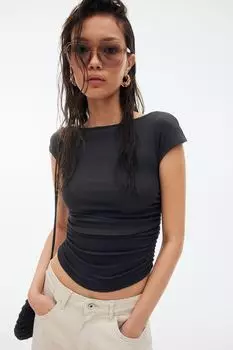 Рубашка с короткими рукавами H&M, серый