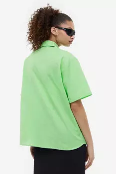 Рубашка с короткими рукавами H&M, зеленый