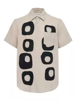 Рубашка с короткими рукавами и абстрактным принтом Fumito Ganryu, нейтральный