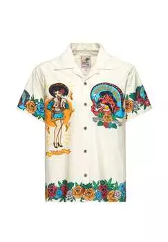 Рубашка с короткими рукавами и эффектным текстовым принтом Acapulco Gold King Kerosin, белый