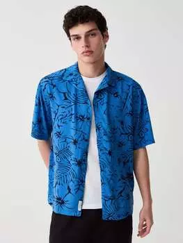 Рубашка с короткими рукавами и цветочным принтом Grand & Hills, цвет blue/light blue