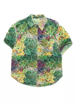 Рубашка с короткими рукавами и цветочным узором JNBY, зеленый