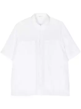 Рубашка с короткими рукавами и декоративной строчкой Transit, белый