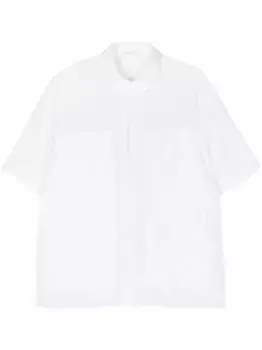 Рубашка с короткими рукавами и декоративной строчкой Transit, белый