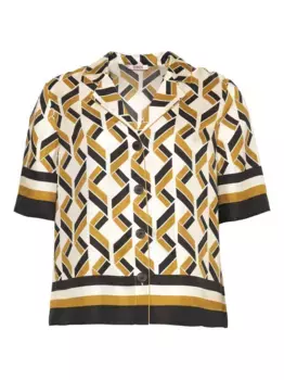 Рубашка с короткими рукавами и геометричным принтом ERES, белый