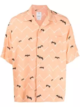 Рубашка с короткими рукавами и графичным принтом visvim, розовый