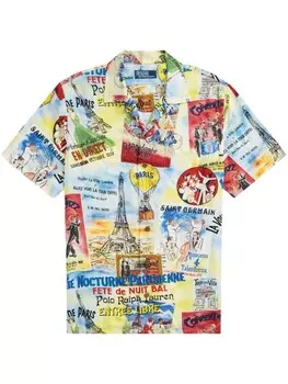 Рубашка с короткими рукавами и графичным принтом Polo Ralph Lauren, желтый