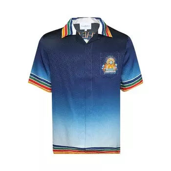 Рубашка с короткими рукавами и кубинским воротником Casablanca, Studio De Musique