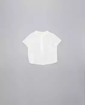 Рубашка с короткими рукавами и мандариновым воротником для мальчиков Fina Ejerique, цвет Crudo