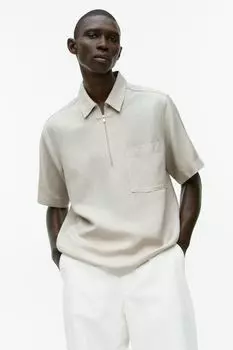 Рубашка с короткими рукавами и молнией до половины ARKET