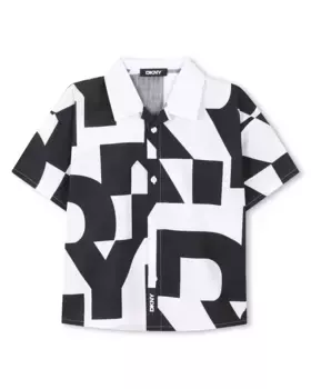 Рубашка с короткими рукавами и монограммным принтом DKNY, многоцветный