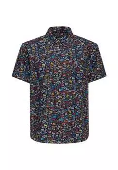 Рубашка с короткими рукавами и надписями на тему бунтарства King Kerosin, черный