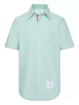 Рубашка с короткими рукавами и накладным карманом THOM BROWNE, зеленый