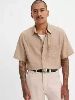 Рубашка с короткими рукавами и одним карманом Levi's, коричневый