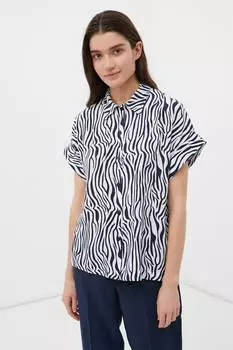 Рубашка с короткими рукавами и острым воротником Finn Flare, белый