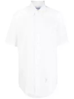 Рубашка с короткими рукавами и полосками 4-Bar THOM BROWNE, белый
