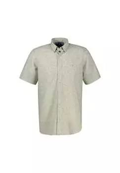 Рубашка с короткими рукавами и потайным воротником на пуговицах. Lerros, серый