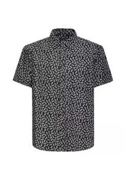 Рубашка с короткими рукавами и принтом ананасов по всей поверхности King Kerosin, черный