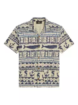 Рубашка с короткими рукавами и принтом Ralph Lauren RRL, нейтральный