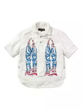 Рубашка с короткими рукавами и принтом Who Decides War, белый