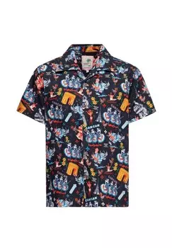 Рубашка с короткими рукавами и ярким принтом «Париж» по всей поверхности Paris KING KEROSIN, черный