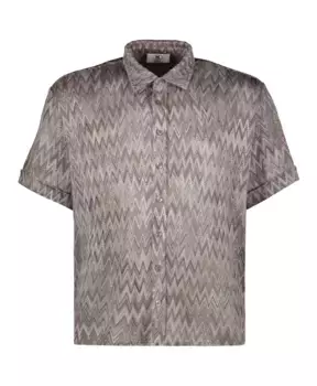 Рубашка с короткими рукавами и узором шеврон M Missoni, коричневый