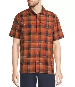 Рубашка с короткими рукавами и воротником-стойкой L.L.Bean SunSmart Cool Weave, красный