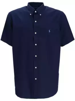 Рубашка с короткими рукавами и вышитым логотипом POLO RALPH LAUREN, синий