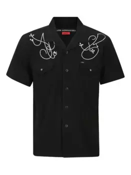 Рубашка с короткими рукавами и вышивкой Andersson Bell, черный