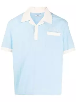 Рубашка с короткими рукавами и вышивкой BODE, синий