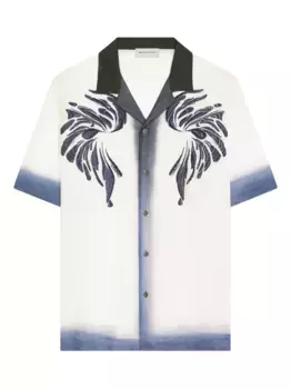 Рубашка с короткими рукавами и вышивкой DRIES VAN NOTEN, белый