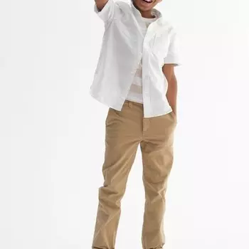 Рубашка с короткими рукавами из хлопка оксфорд Gap, белый