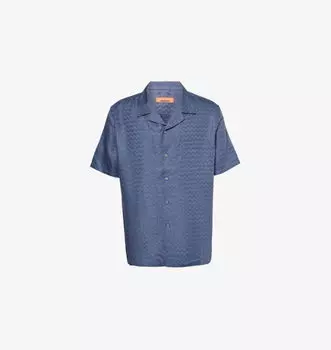 Рубашка с короткими рукавами из хлопковой смеси Camp-Collar Missoni, цвет night sky
