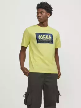 Рубашка с короткими рукавами Jack & Jones "JCOLOGAN TEE SS CREW NECK SS24 LN", цвет Lemon Verben