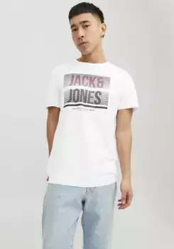 Рубашка с короткими рукавами Jack & Jones "JJBRIX TEE SS CREW NECK", белый