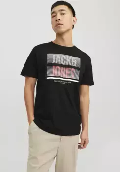 Рубашка с короткими рукавами Jack & Jones "JJBRIX TEE SS CREW NECK", черный