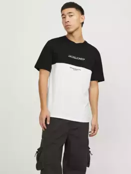 Рубашка с короткими рукавами Jack & Jones "JJERYDER BLOCKING TEE SS LN", черный