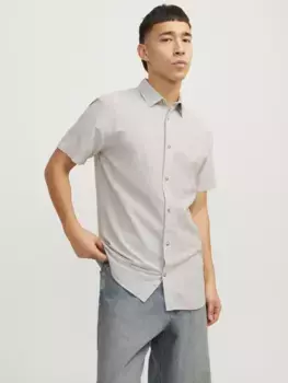 Рубашка с короткими рукавами Jack & Jones "JJESUMMER LINEN BLEND SHIRT SS SN", цвет Crockery