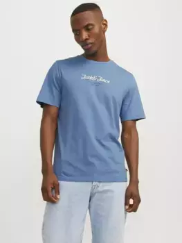 Рубашка с короткими рукавами Jack & Jones "JJHENRY TEE SS CREW NECK", цвет Pacific Coast
