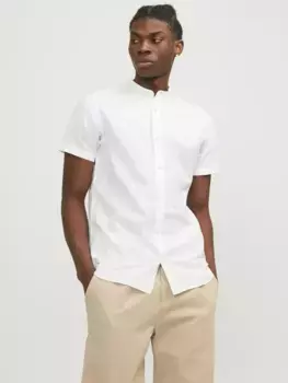 Рубашка с короткими рукавами Jack & Jones "JJJESUMMER BAND LINEN BLEND SHIRT SS SN", белый