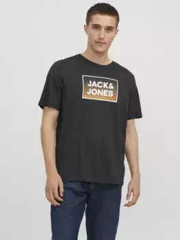 Рубашка с короткими рукавами Jack & Jones "JJSTEEL TEE SS CREW NECK", синий