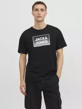 Рубашка с короткими рукавами Jack & Jones "JJSTEEL TEE SS CREW NECK", черный